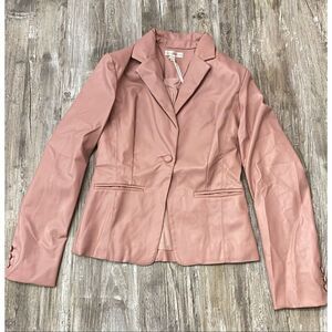 Rosevelvet Mauve Pink Faux Leather Blazer Jacket Women’s Sz Small